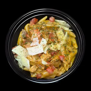 Cajun pasta bowl -- Penne pasta with chicken andouille smoked sausage and chicken. Add shrimp +$3