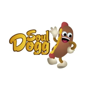  cartoon dog with a hot dog in it's mouth