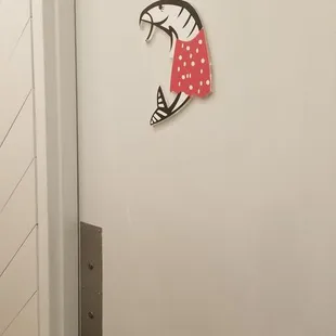 Women's restroom door.