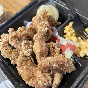 Tenders with side of Mac and cheese