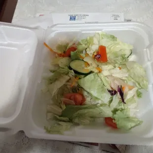 This is a Large $8.00 tossed salad. Not even small and old veggies.