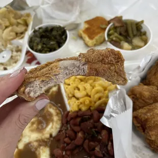 Close up of the fried pork rib