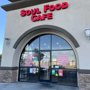 the front of the restaurant