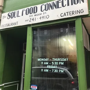 the front of the restaurant