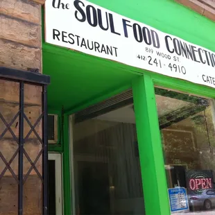 the front of the restaurant