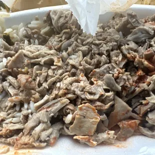 Chitterlings and rice