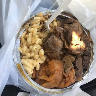 meat, macaroni, and cheese