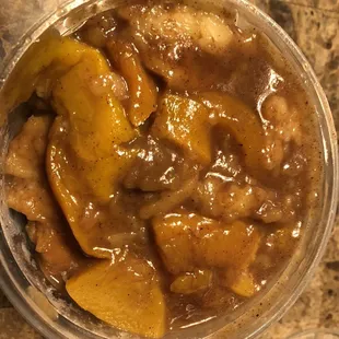 Peach cobbler was just ok.