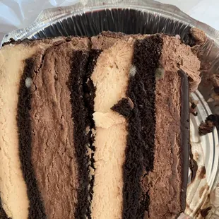 a slice of chocolate cake