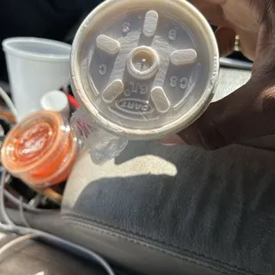 7$ Side order Mac n cheese this isn't a cup used for sides.this is a cup for condiments and sauces.