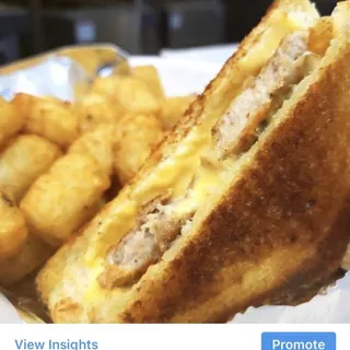 Chicken Sausage Patty Melt Meal