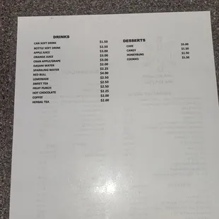 Back of breakfast menu 8/7/2022