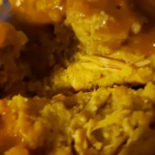 The dressing seems like it has turkey in it, it&apos;s like thanksgiving in a ball