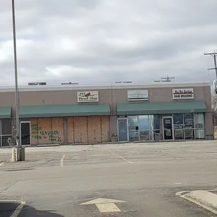The strip mall looks sketchy
