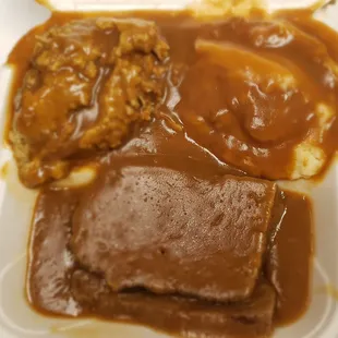 Comfort food slathered in brown gravy