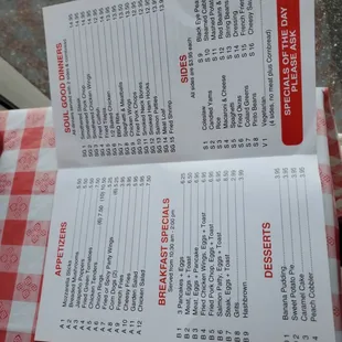menu