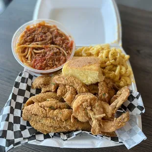 Catfish and shrimp plate