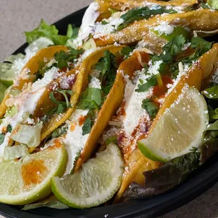 a plate of mexican food
