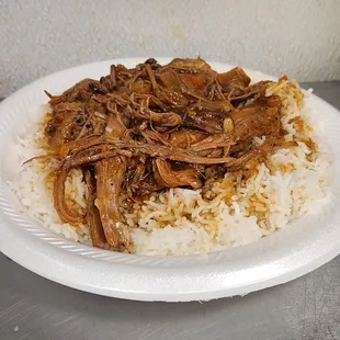 Pot roast over rice