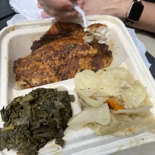 Blackened Tilapia with Collard Greens