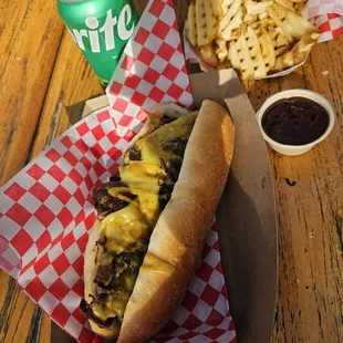 French fries, sprite, and shroomin Philly!