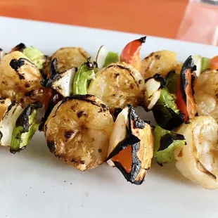 grilled shrimp and vegetable skewers