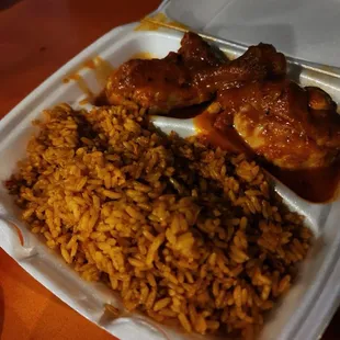 Jollif rice (No seasoned, habanero hot sauce on rice)