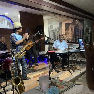 Lorenzo Rhodes, with band, Station 42.
