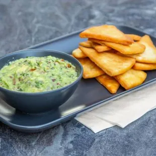 Pita Chips &amp; Guacamole