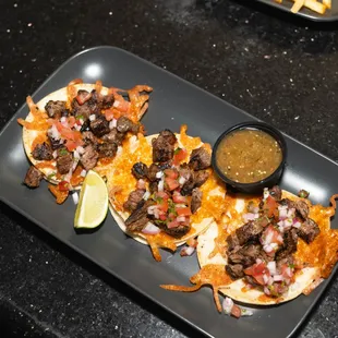 Our mouth water Asada Tacos. Packed with unimaginable flavor.