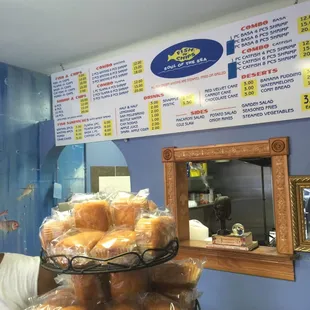 a display of baked goods