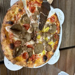 Meat lovers with banana peppers