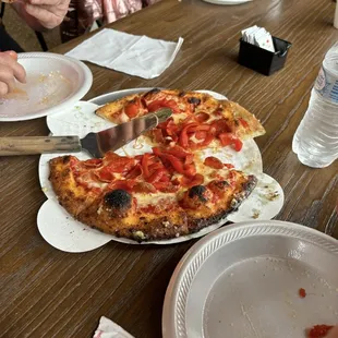 Pepperoni and red peppers