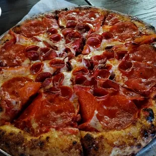 a pepperoni pizza