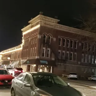 Across the street from restaurant.