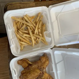 Whiting Sandwich and Fries