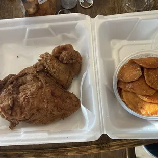 Chicken 2 pierce white and candied yams