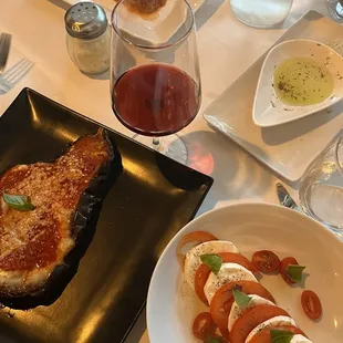 Caprese salad, Eggplant Parmigiana and Tiramisu ~ chefs kiss!