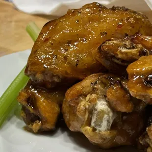 Glazed chicken wings.