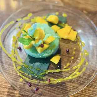 Mango Sweet Mango with Pandanus Sticky Rice - delicious.