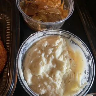 Mashed potatoes and cabbage