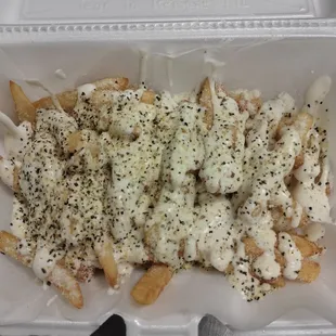 Lemon parmesan pepper fries