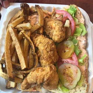 Vegan Shrimp Boat Sandwich