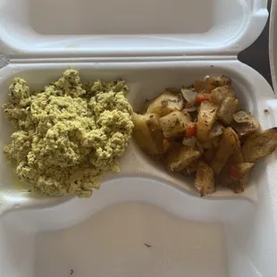 Vegan Tofu Scramble and Potatoes