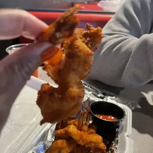 Pic of one fried butterflied shrimp