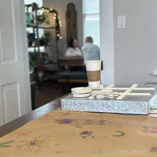 a box of donuts on a table