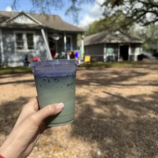 Lavender Matcha with a shot of espresso