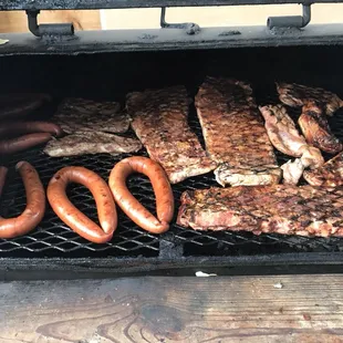 Ribs and sausage