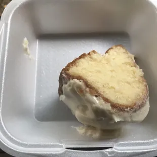 Nice dense lemon cake today, and I had the choice of with or without frosting.