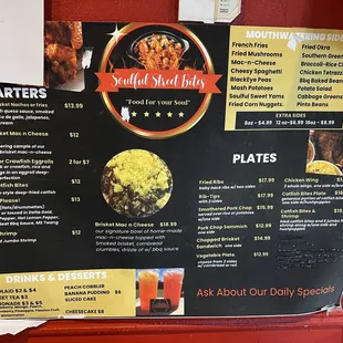 Menu while standing in line also the same behind the register
